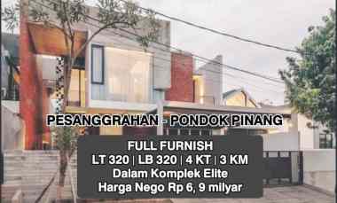 Rumah Mewah Full Furnished dalam Komplek Jakarta Selatan.dekat Tol