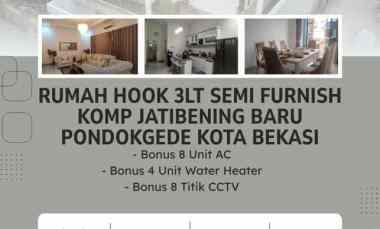 Rumah 3lt Semi Furnish Komp Jatibening Baru Pondokgede Kota Bekasi