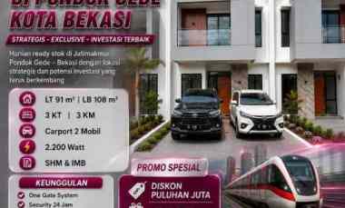 Rumah Scandinavian Siap Huni di Pondok Gede Kota Bekasi
