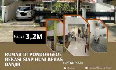 Rumah Jatiwaringin Pondokgede Bekasi Perum Elit Bebas Bajir Siap Huni