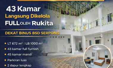 Rumah Kost Baru 43 Kamar Full Furnished di BSD Serpong Tangsel