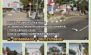 Jual Rumah Strategis Pinggir Jalan Bantul Yogyakarta. Lt1919 Lb1500