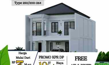 Rumah Dijual 2 Lantai Desain Classic di Arengka Pekanbaru