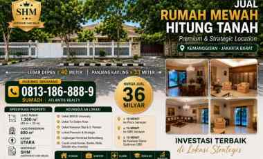 Rumah Hitung Tanah Luas 1300m Kemanggisan Kebayoran Jakarta Selatan