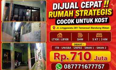 Dijual Rumah Strategis Bandung Wetan, dekat Itb Unpas, Shm Lt108 Lb108