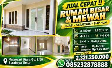 Dijual Rumah Besar Mewah Siap Huni Mulyosari Surabaya Timur, Strategis
