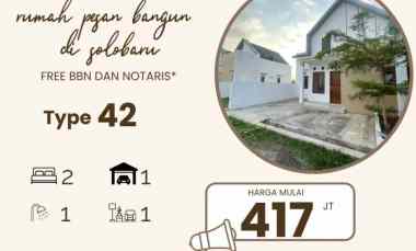 dijual rumah jl sawahan kudu baki sukoharjo