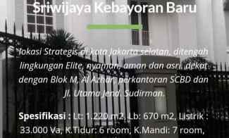 Dijual Rumah Lokasi JL. Sriwijaya Kebayoran Baru. Jakarta Selatan