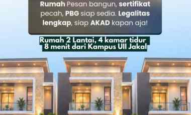 Rumah Dijual Sleman Jogja Uii Kaliurang 2 Lantai 3 Kamar Pesan Bangun