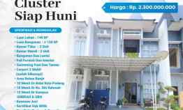 Rumah Cluster Siap Huni Full Furnish Dilengkapi Kolam Renang