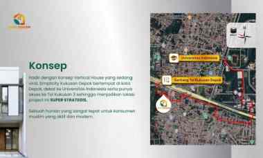 Rumah hanya 4km ke Stasiun Ui tanpa Dp di Kukusan Beji Jawa Barat