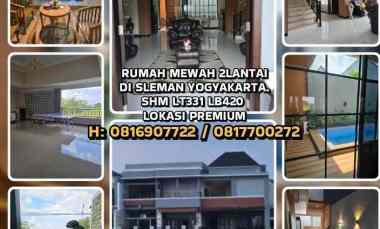 Rumah Mewah 2 lantai di Sleman Yogyakarta. Shm Lt331 Lb420 Kolam Rng