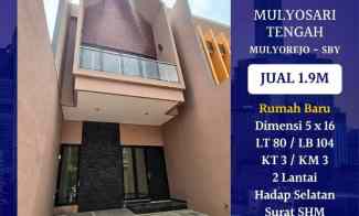 Dijual Rumah Baru Mulyosari Tengah Surabaya 1.9M SHM Bonus AC Pompa