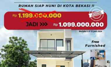 Rumah Readystok Bonus Furnished Perumahan Mustikajaya Bekasi