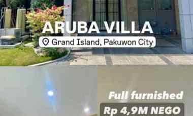 Rumah Furnished di Cluster Aruba Villa di Grand Island Pakuwon City
