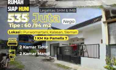 1 km ke Pamella 7, Rumah Siap Huni dalam Komplek Purwomartani, Sleman