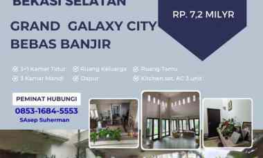Rumah Luas Murah di Pekayon Bekasi Selatan Grand Galaxy City Nobanjir