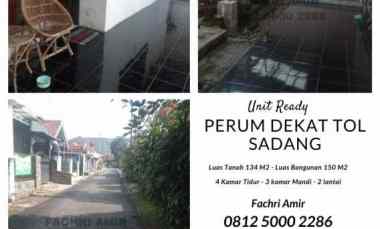 Rumah 2 Lantai dekat Gerbang Tol Sadang Purwakarta Perum Sadang Permai