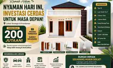 Harga 200 Jutaan sudah Dapat Rumah SHM di Prambanan, Siap Huni