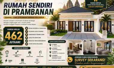 Rumah Minimalis Modern Prambanan, Strategis dekat Jogja Solo