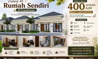 Tinggal Nyaman, Investasi Aman Rumah Tipe 60 di Prambanan