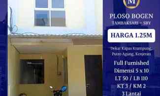 Rumah 3Lantai Ploso Bogen Surabaya 1.25M Full Furnished sudah Galvalum