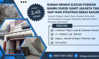 Rumah Mewah Elegan Pondok Bambu Duren Sawit Jakarta Timur Siap Huni