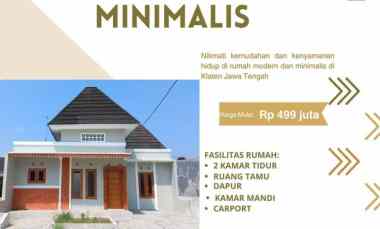 Dijual Rumah Modern Minimalis Harga Terjangkau di Prambanan, Klaten, J