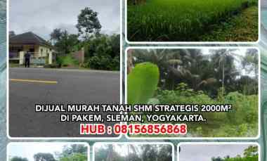 Dijual Murah Tanah Shm Strategis 2000m di Pakem, Sleman, Yogyakarta