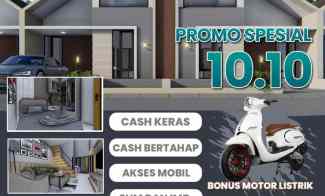 Rumah Murah Promo 10.10 Spesial Motor Listrik Gratis 5 menit ke Toll