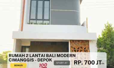 724 Rumah 2 Lt Desain Bali Industrial - Tropical Garden di Cimanggis