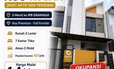 Rumah Kost 7 Kamar Full Furnished dekat IPB Darmaga Bogor