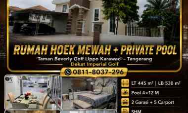 Dijual Rumah Mewah Hook 3 Lantai Taman Beverly Golf, Lippo Karawaci