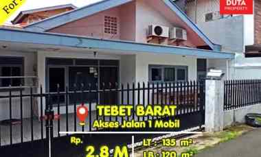 Dijual Cepat Rumah Tebet Barat Lokasi Strategis Nyaman Jalan 1 Mobil