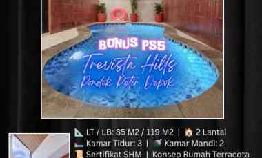 Rumah Villa Furnish Dgn Kolam Renang di Kawasan Elite Trevista Depok