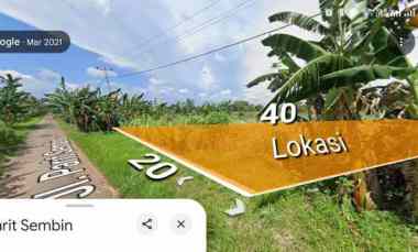 Dijual Tanah Ahmad Yani 2 jl. Parit Sembin Tepi Jalan Ukuran 20 X 40