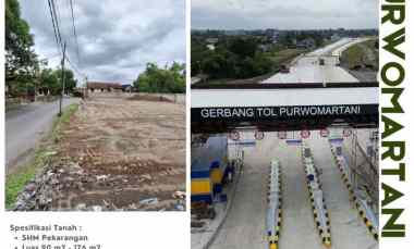 Tanah Strategis SHM Pekarangan, Utara Pintu Tol Purwomartani Kalasan