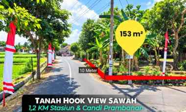 Tanah Mangku Aspal View Sawah di Prambanan, dekat jl.jogja Solo 1,2 K
