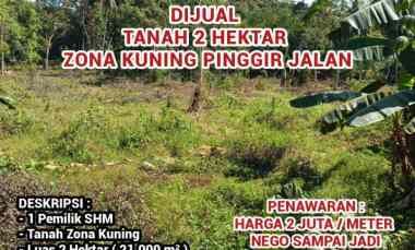 Tanah Zona Kuning 2 Hektar 1 Pemilik Gunungpati Semarang Jawa Tengah