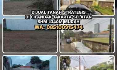Dijual Tanah Strategis di Cilandak Jakarta Selatan. Shm L340m Murah
