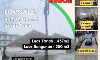 dijual tanah dan bangunan daerah sayap riau