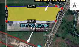 dijual tanah dekat exit tol klaten