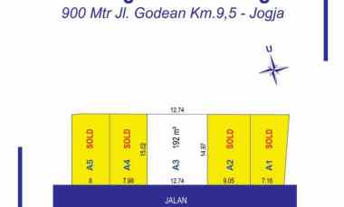 Kavling Godean Jogja Area Perumahan Luasan 192 m2 Harga Murah