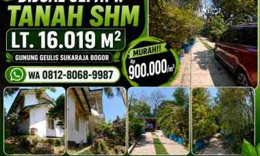 Dijual Murah Tanah SHM Gunung Geulis Bogor Cocok Investasi, Villa dll