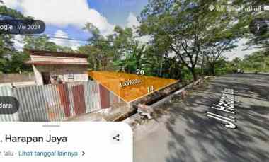 Tanah Ukuran 14x20. Lokasi Tepi Jalan Harapan Jaya. Harga 900 jt. Nego