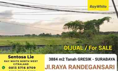 Dijual 3884 M Tanah Raya Randegansari - Driyorejo dekat Citraland Sby