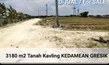 Murah Dijual 3180 m2 Tanah Kedamean Gresik Jawa Timur - Zona Kuning