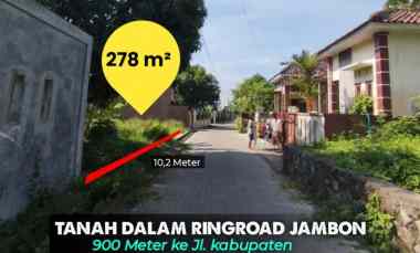 Tanah dalam Ring Road Jambon, Gamping, Sleman 900 meter ke jl. Kabupa