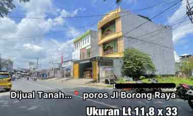 Jual Tanah Kosong Poros jl. Borong Raya Sangat Cocok Usaha