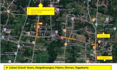 Dijual Tanah Pekarangan Shm 540 M Hargobinangun, Pakem, Sleman